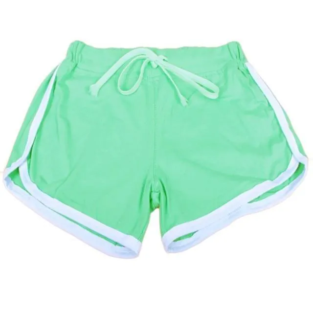 Striped Elastic & Drawstring Waist Shorts