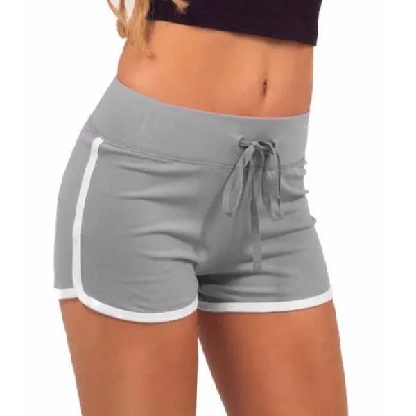 Striped Elastic & Drawstring Waist Shorts
