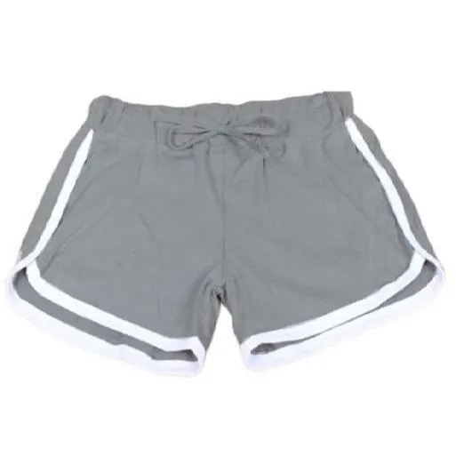 Striped Elastic & Drawstring Waist Shorts