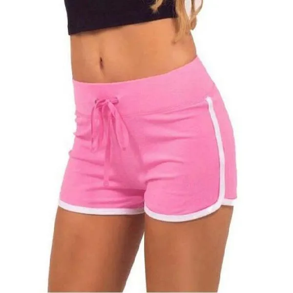 Striped Elastic & Drawstring Waist Shorts