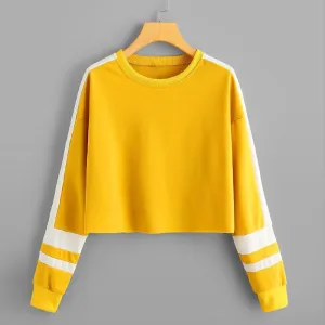 Striped Round Neck Sweatshirt