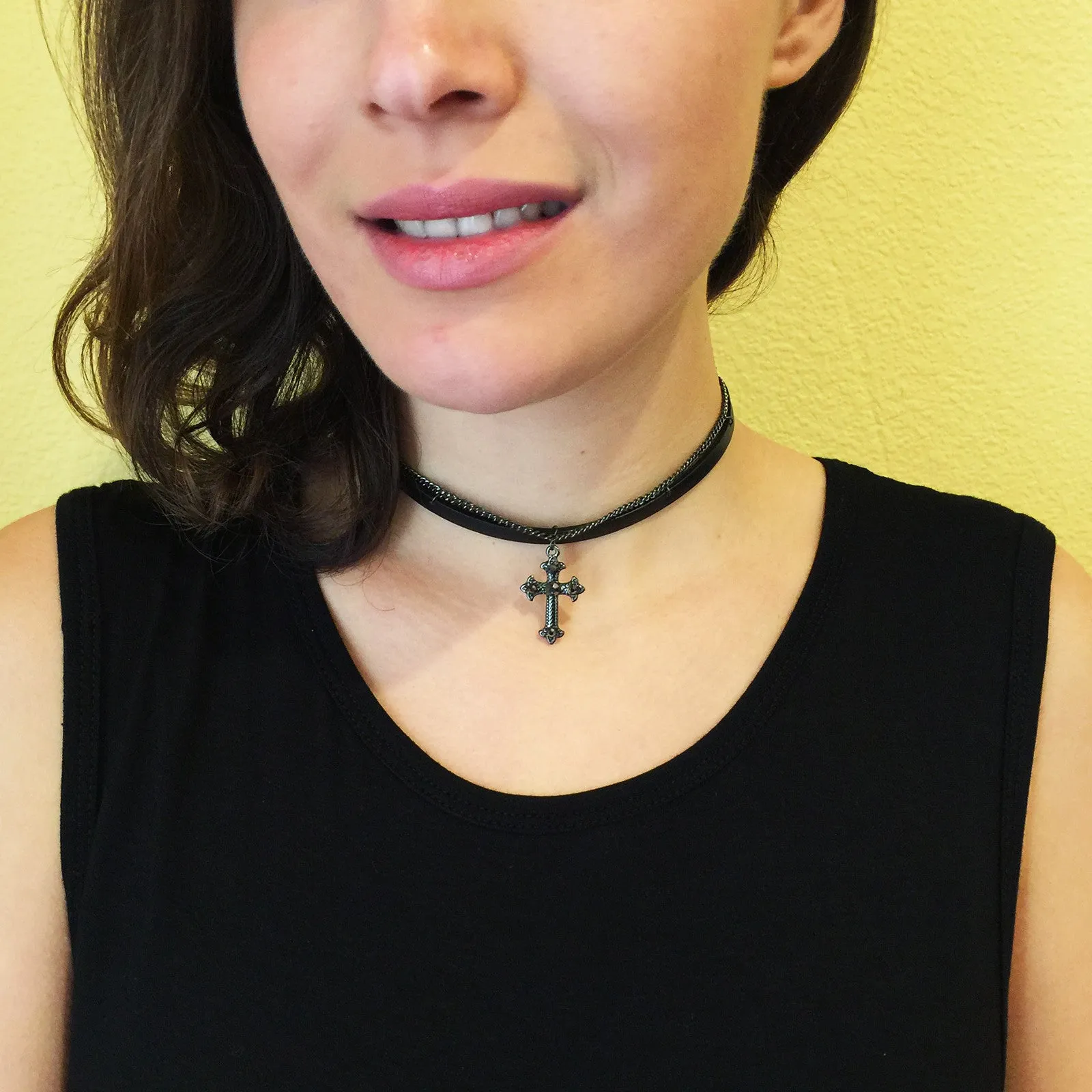 Studded Cross Choker