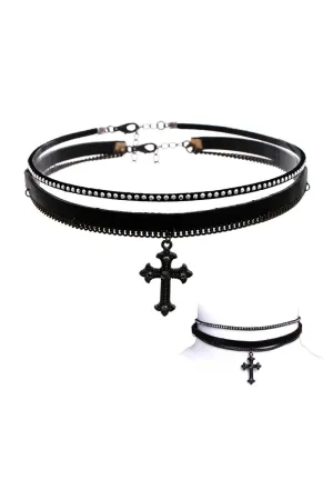Studded Cross Choker