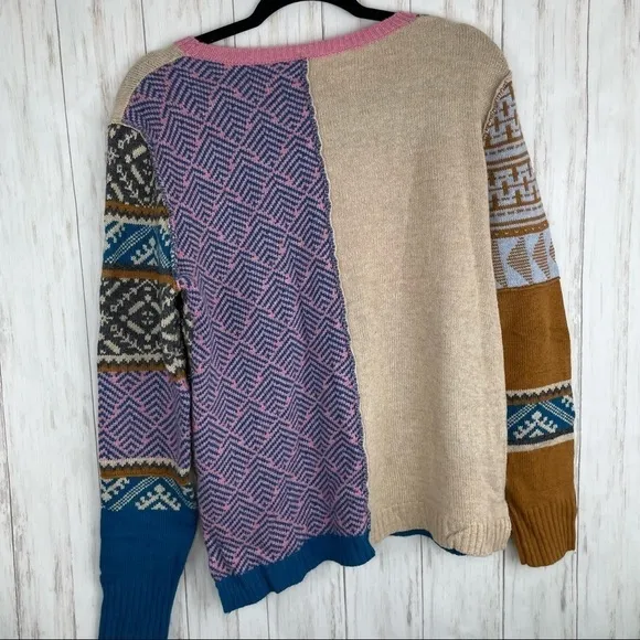 Sundance Fields Of Fair Sweater patchwork style sweater