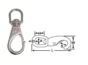 SWIVEL EYE SNAP HOOKS - STAINLESS No.2