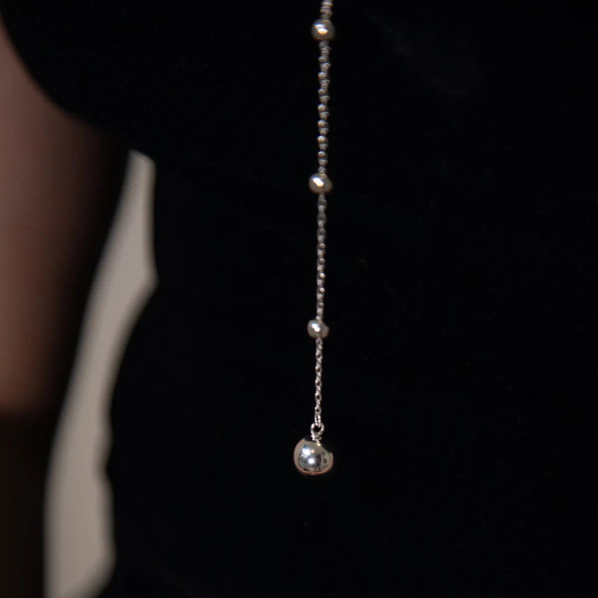 Tassel Silver Bead Necklace