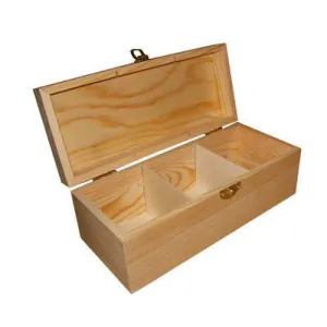 Teabag Wooden Box Storage Kitchen 3 Compartment Chest 22cm