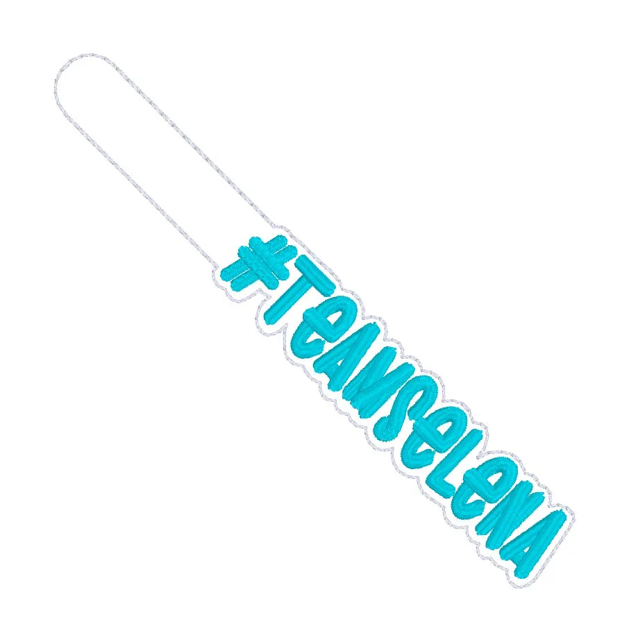 Team Selena snap tab machine embroidery design (single & multi files included) DIGITAL DOWNLOAD