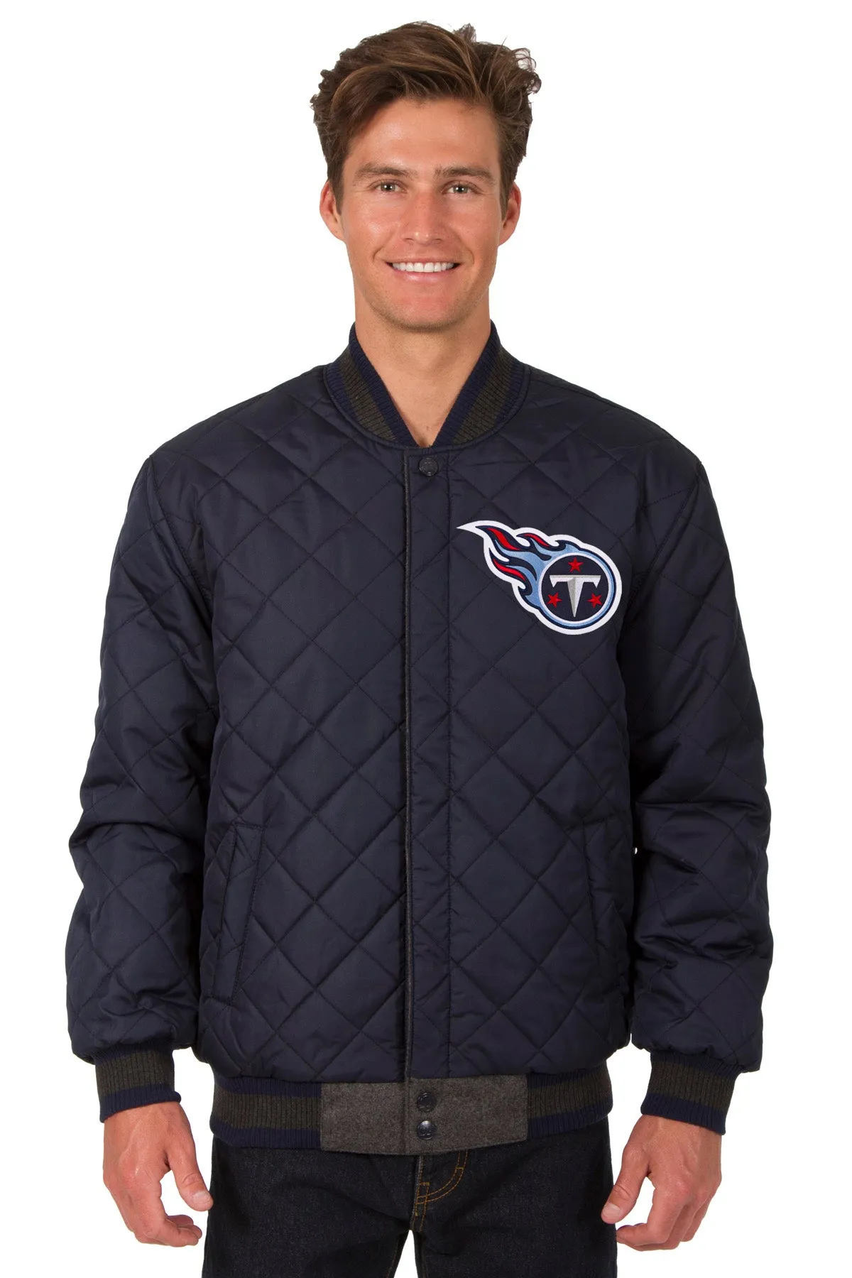 Tennessee Titans Reversible Wool and Leather Jacket