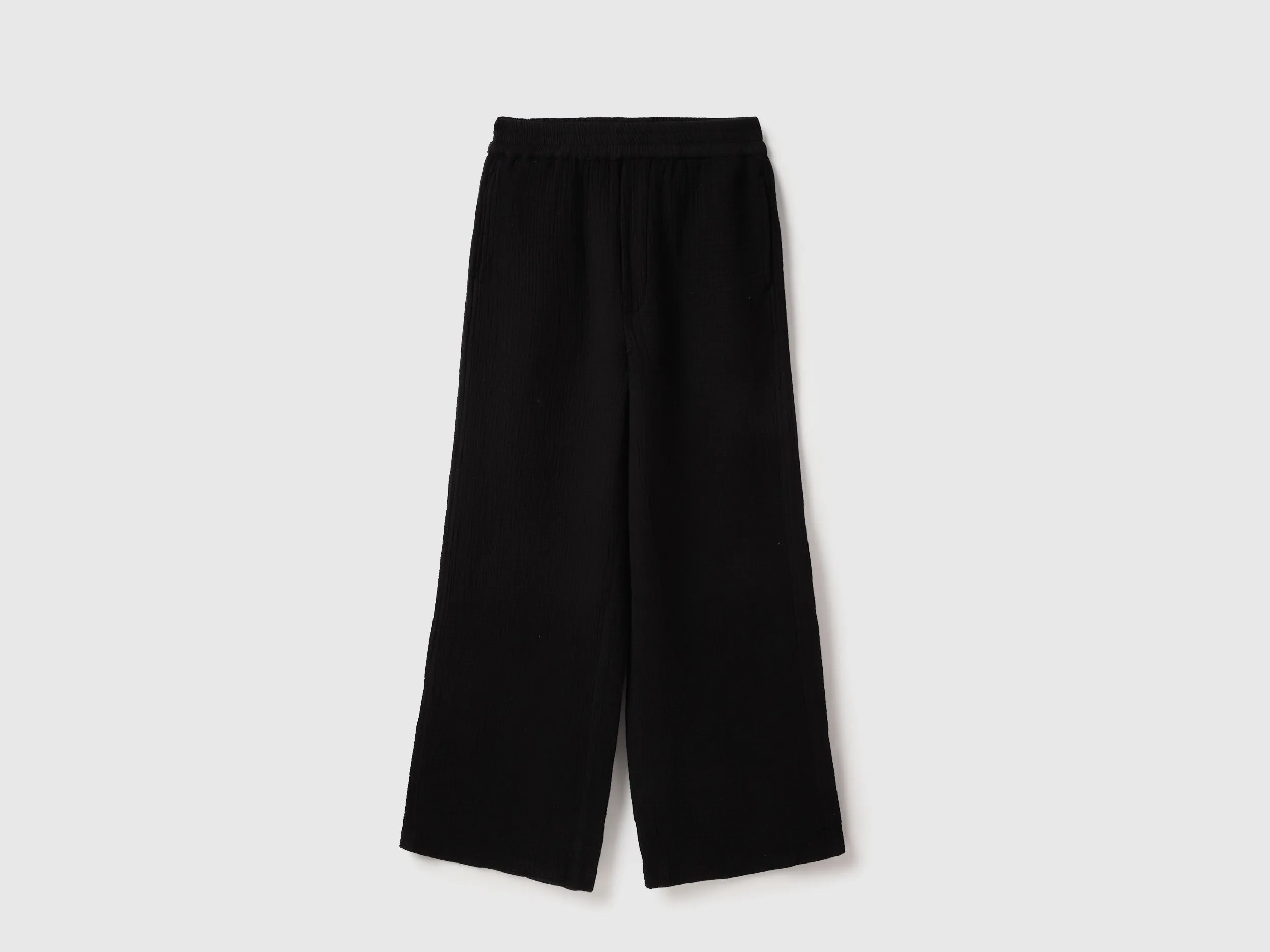 Textured Wide Leg Cheese Cloth Pants