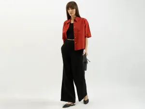 Textured Wide Leg Cheese Cloth Pants
