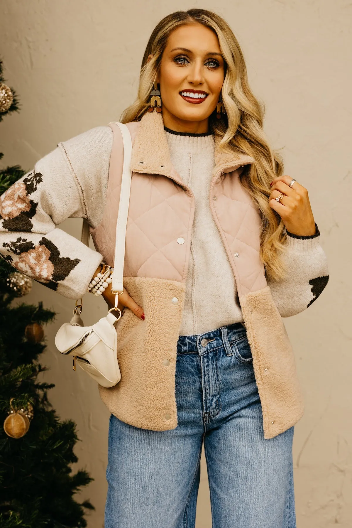 The Harriet Quilted Shearling Vest