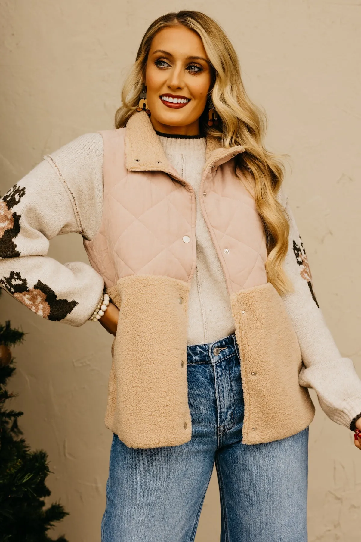 The Harriet Quilted Shearling Vest