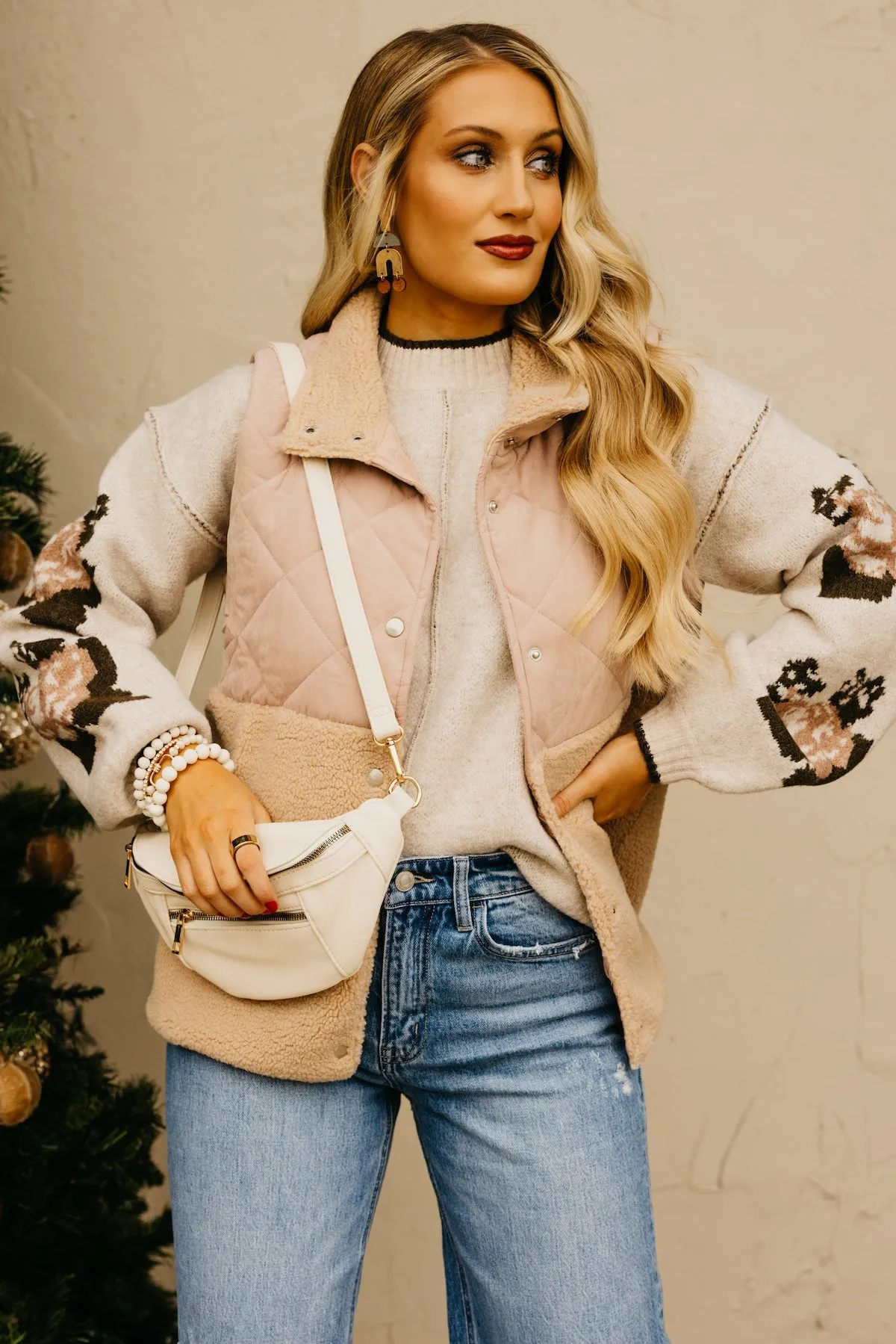 The Harriet Quilted Shearling Vest