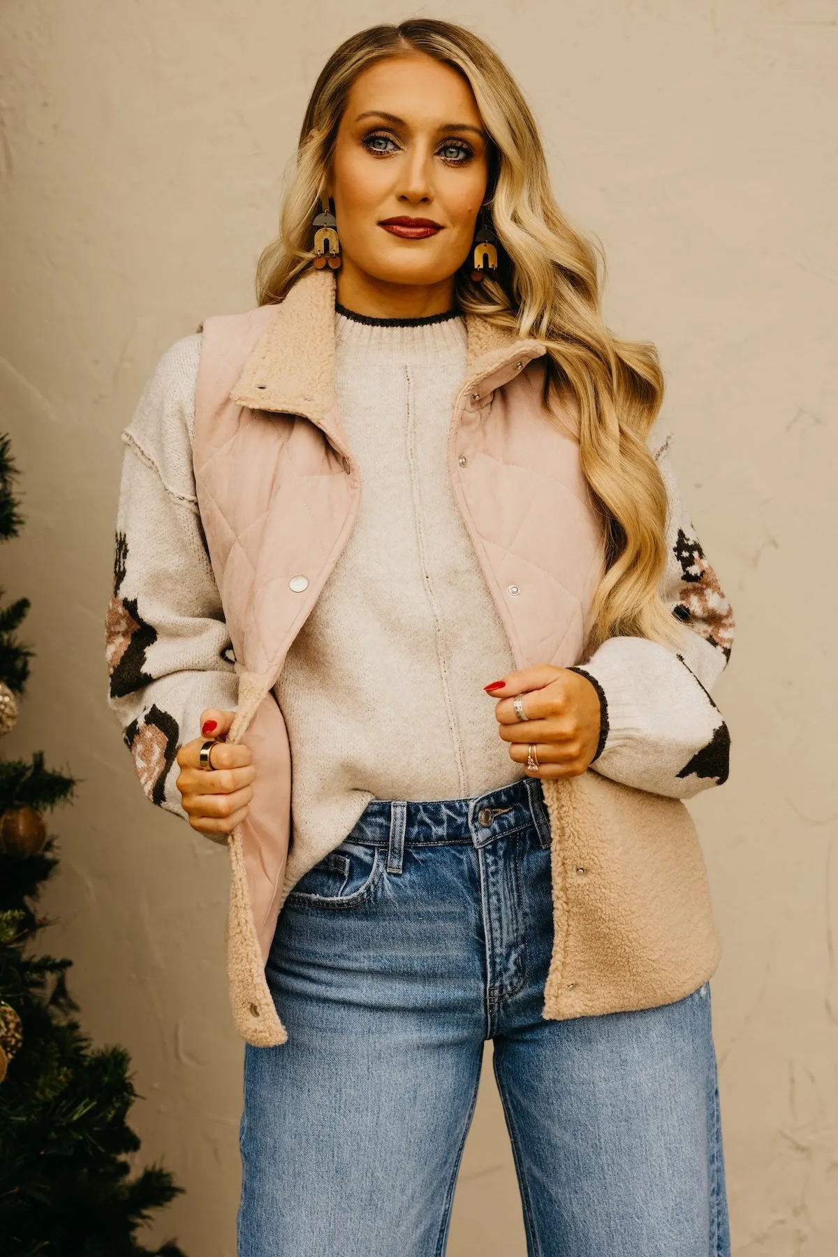 The Harriet Quilted Shearling Vest