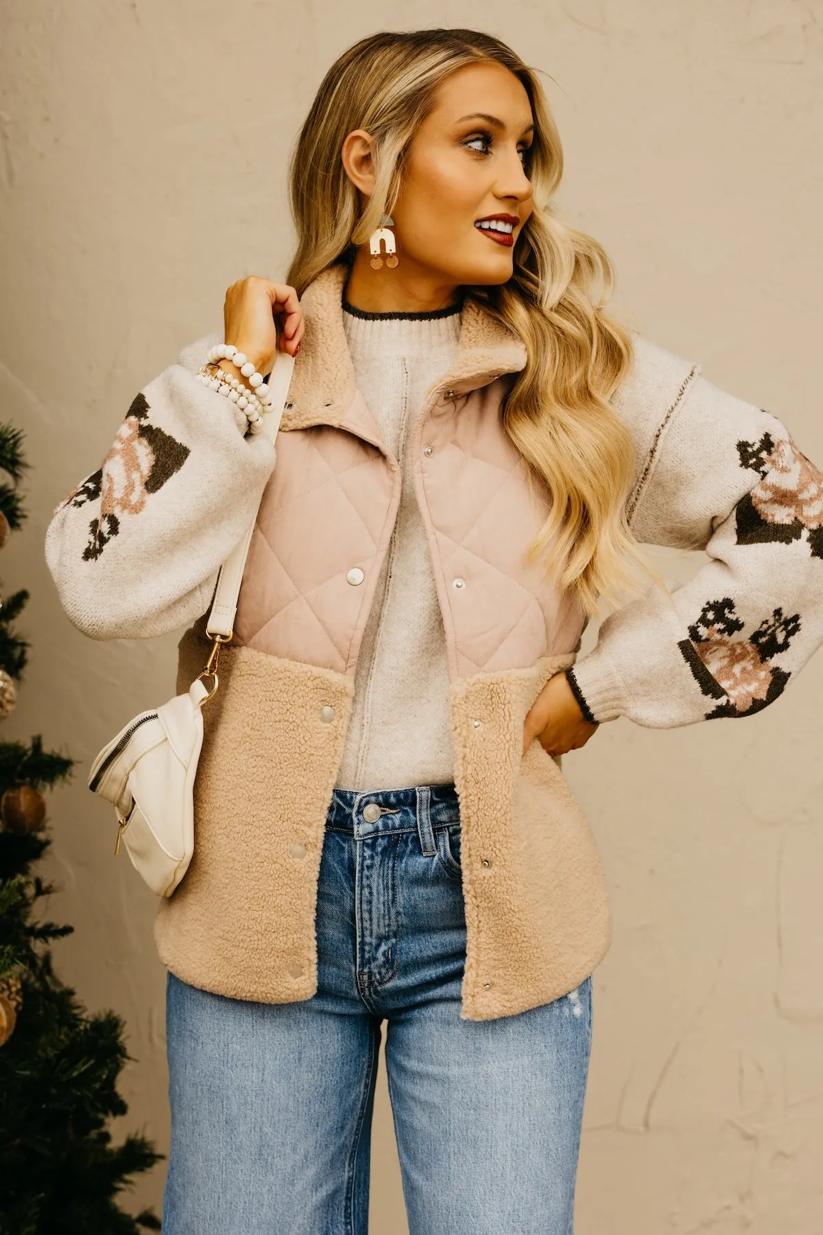 The Harriet Quilted Shearling Vest