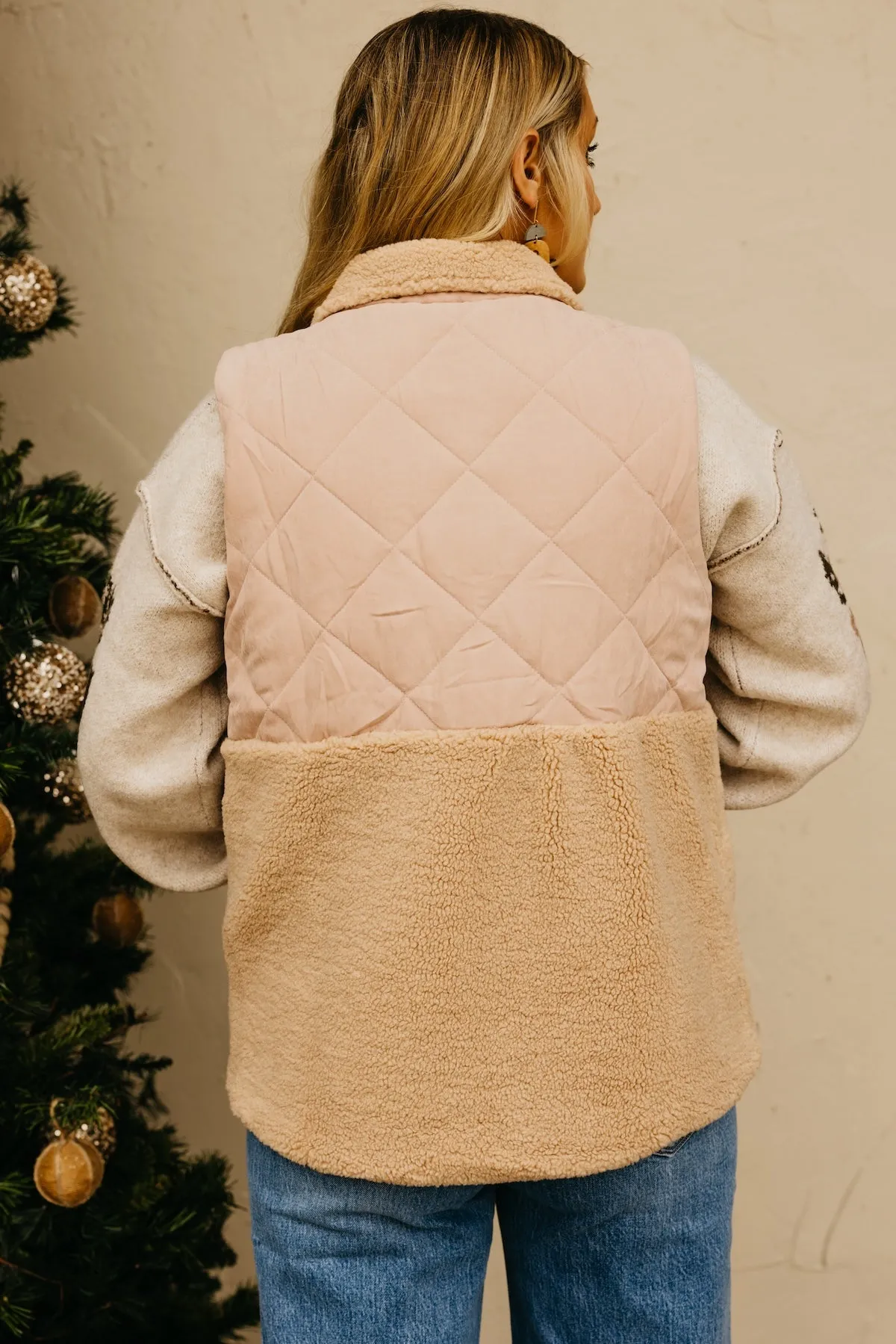 The Harriet Quilted Shearling Vest