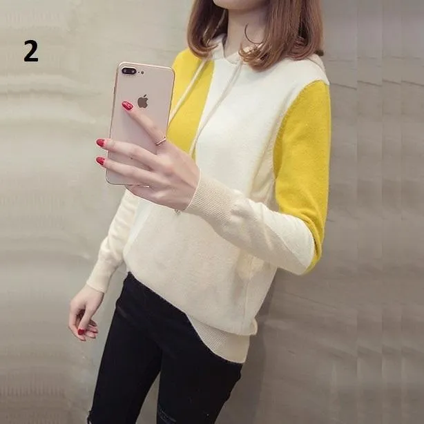 Three Tone Hooded Sweater