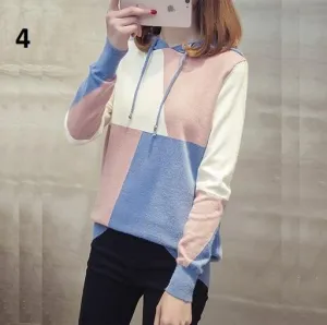 Three Tone Hooded Sweater