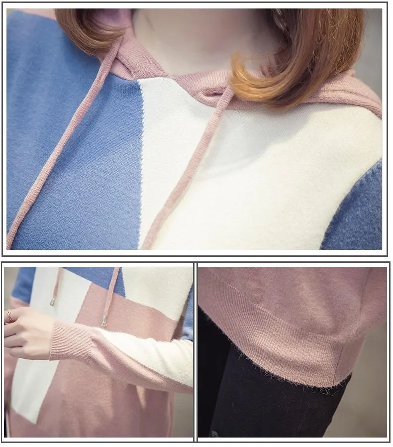 Three Tone Hooded Sweater