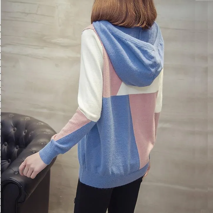 Three Tone Hooded Sweater