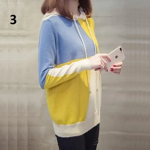 Three Tone Hooded Sweater