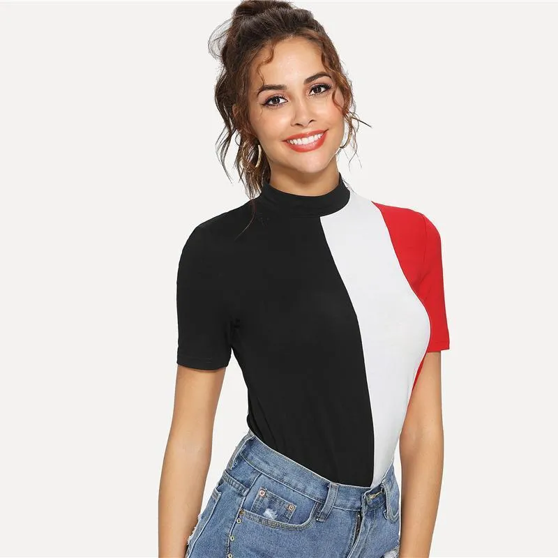 Three Tone Turtleneck T-Shirt