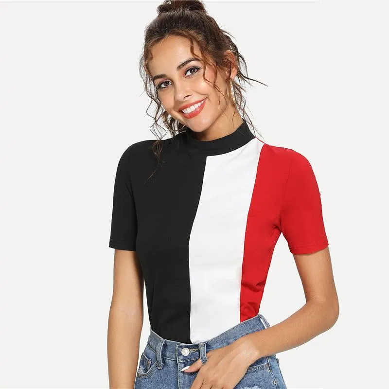 Three Tone Turtleneck T-Shirt