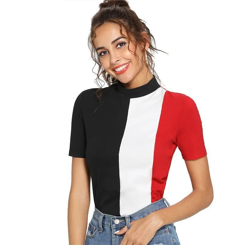 Three Tone Turtleneck T-Shirt