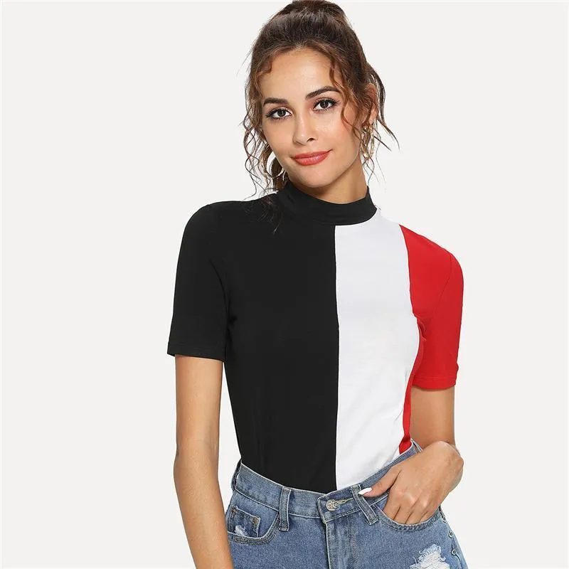 Three Tone Turtleneck T-Shirt