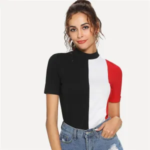 Three Tone Turtleneck T-Shirt