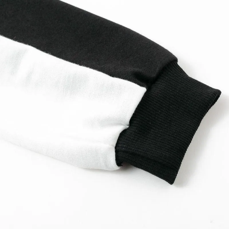 Three Tone Zip-Up Collar Sweatshirt