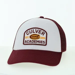 Throwback Patch Lo-Pro Snapback Trucker Hat - Maroon & White