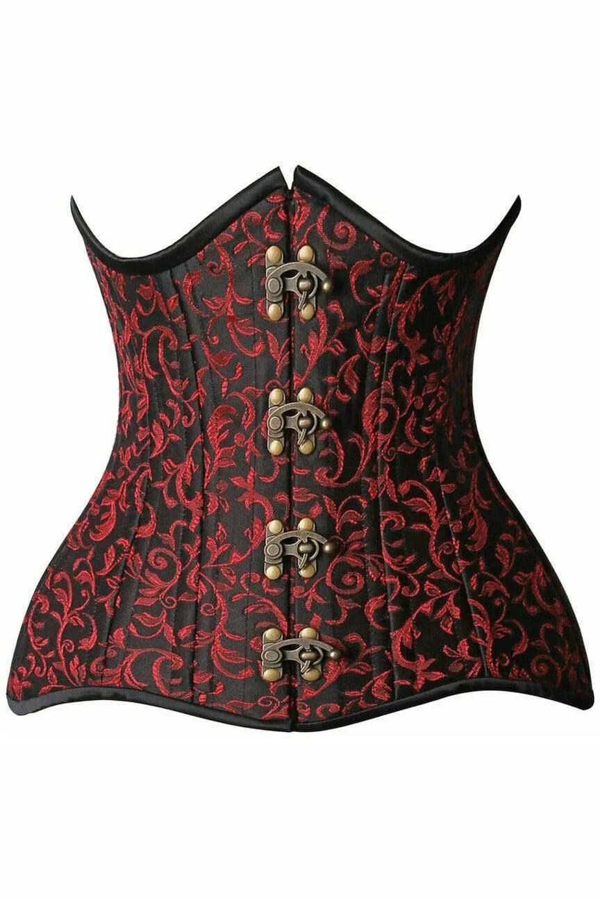 Top Drawer CURVY Brocade Double Steel Boned Under Bust Corset