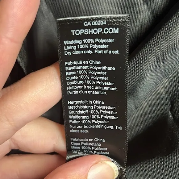 Topshop “Quinn” Faux Leather Quilted Jacket