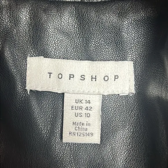 Topshop “Quinn” Faux Leather Quilted Jacket