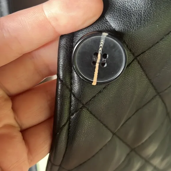 Topshop “Quinn” Faux Leather Quilted Jacket