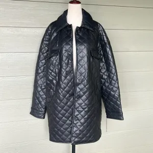 Topshop “Quinn” Faux Leather Quilted Jacket