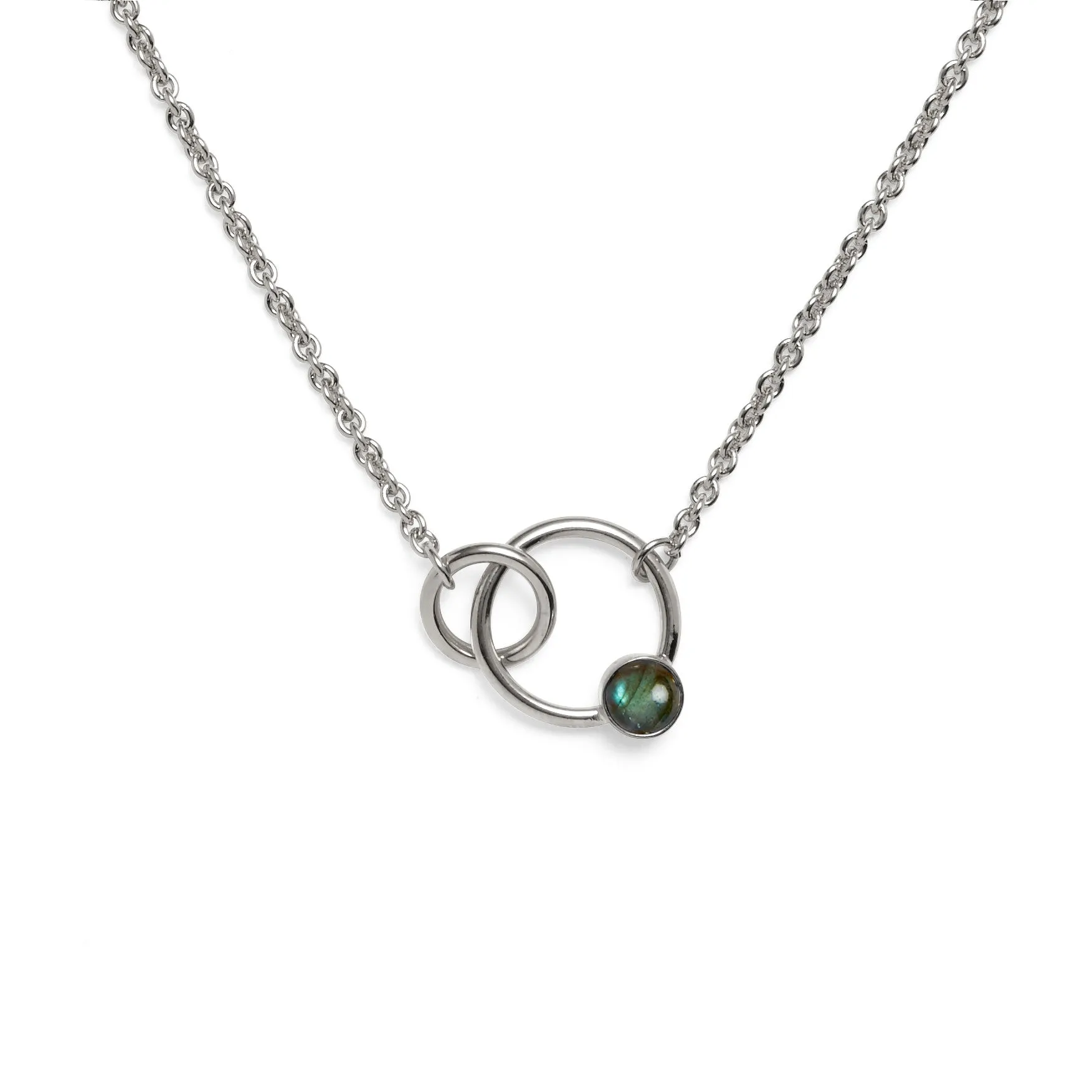 Torsion Necklace in Silver with Labradorite