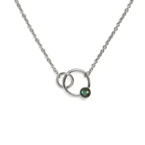 Torsion Necklace in Silver with Labradorite