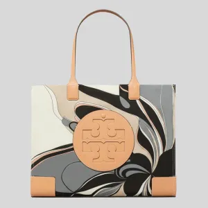 TORY BURCH Ella Tulip Printed Tote Bag Natural Multi RB-88237