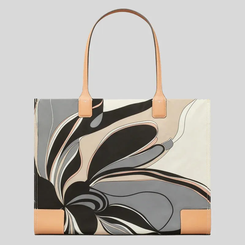 TORY BURCH Ella Tulip Printed Tote Bag Natural Multi RB-88237
