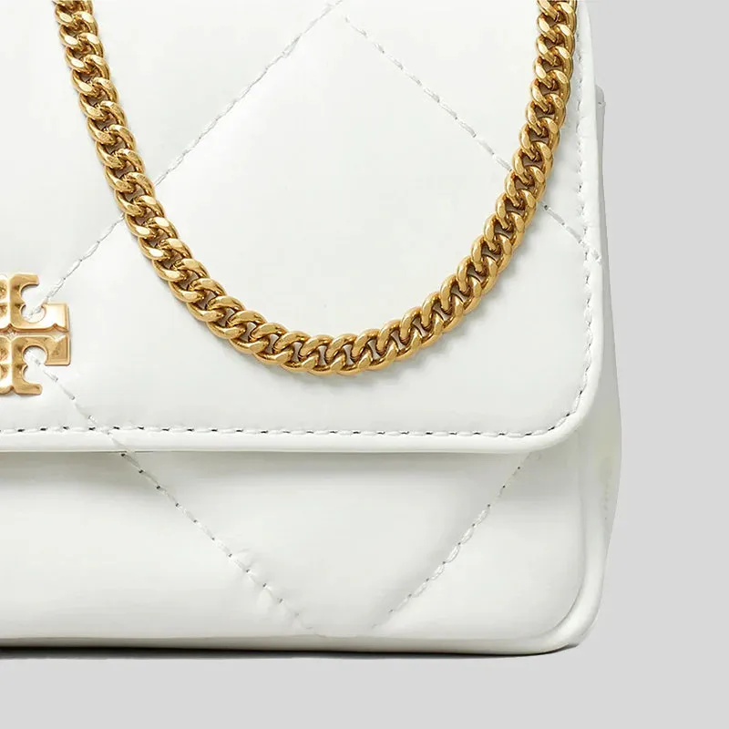 TORY BURCH Mini Kira Diamond Quilt Flap Bag Blanc RS-154710