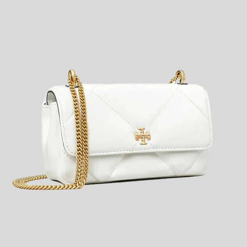 TORY BURCH Mini Kira Diamond Quilt Flap Bag Blanc RS-154710