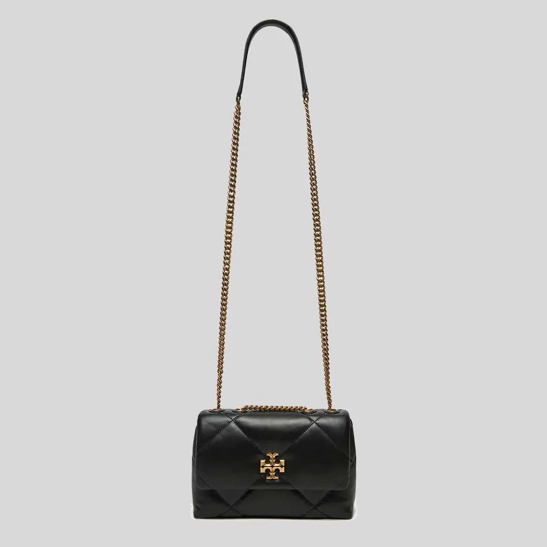 TORY BURCH Small Kira Diamond Quilt Convertible Shoulder Bag Black RB-154706