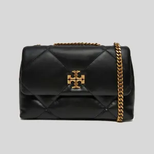 TORY BURCH Small Kira Diamond Quilt Convertible Shoulder Bag Black RB-154706