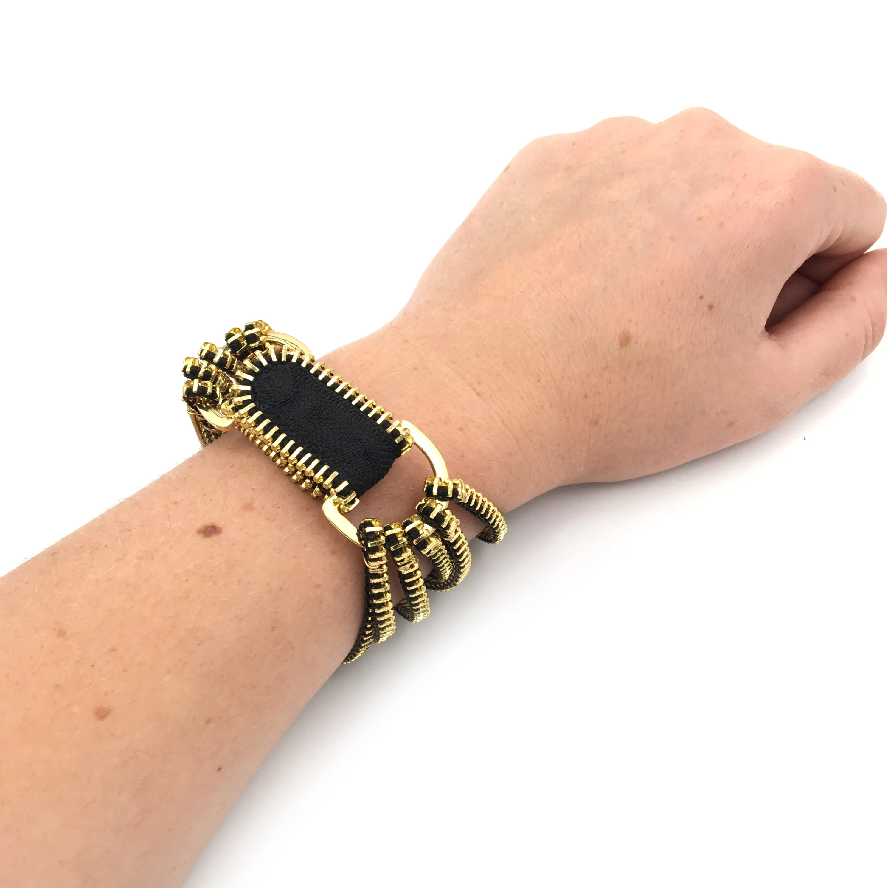 Tress Bracelet, Black & Gold
