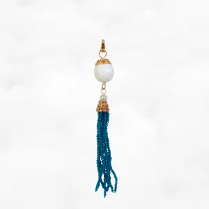 Tridacna Peacock Blue Zircon Tassel Pendant
