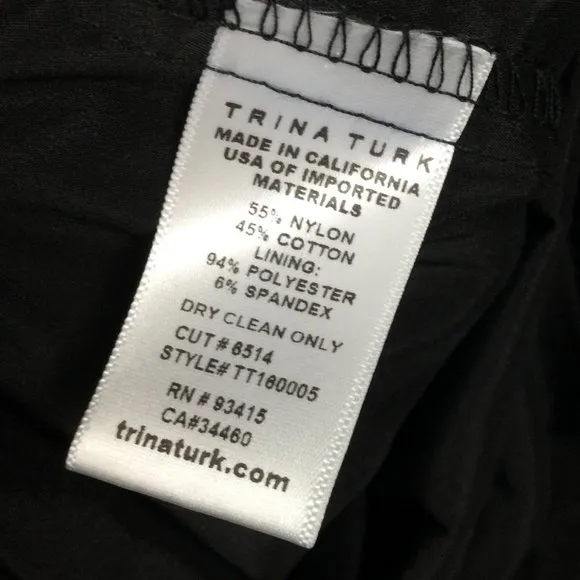 Trina Turk Black Lace Midi Dress L