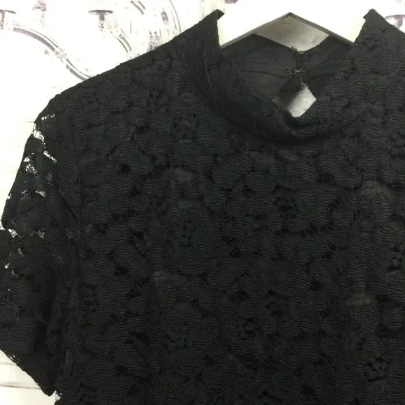 Trina Turk Black Lace Midi Dress L